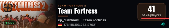 Team Fortress live status badge