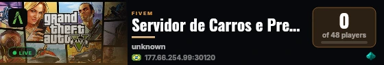 Servidor de Carros e Preparação Realista live status badge