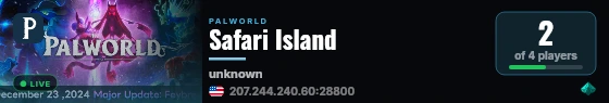 Safari Island live status badge