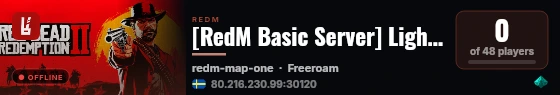 [RedM Basic Server] Lightningrush RedM live status badge