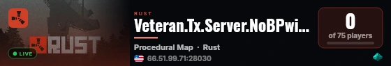 Veteran.Tx.Server.NoBPwipe live status badge
