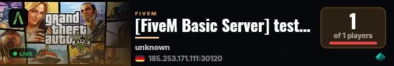 [FiveM Basic Server] test server live status badge