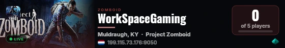 WorkSpaceGaming live status badge