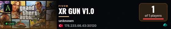 XR GUN V1.0 live status badge