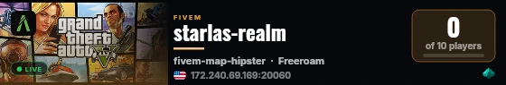 [FiveM Basic Server] starlas-realm live status badge
