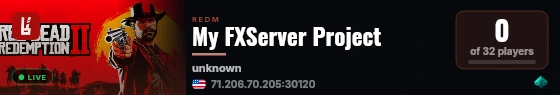 My FXServer Project live status badge