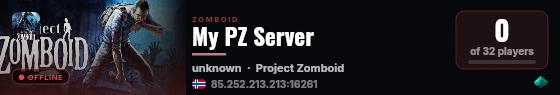 My PZ Server live status badge