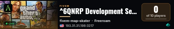 ^6QNRP Development Server live status badge