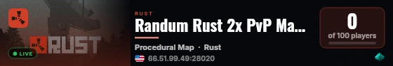 Randum Rust 2x PvP Max5|Stats|Quests|Skills|QOL live status badge