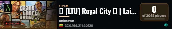 🔥 [LTU] Royal City ⚡ | Laisvės miestas | Unikalios sistemos | Draugiška bendruomenė live status badge
