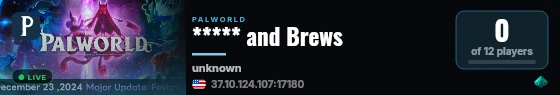 ***** and Brews live status badge