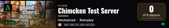 Chimcken Test Server live status badge