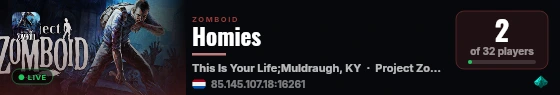 Homies live status badge