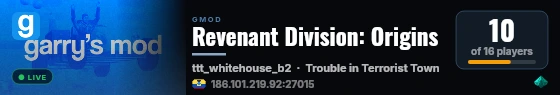 Revenant Division: Origins live status badge