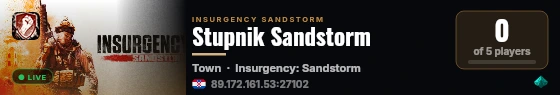 Stupnik Sandstorm live status badge