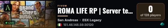 ROMA LIFE RP | Server test Mans live status badge
