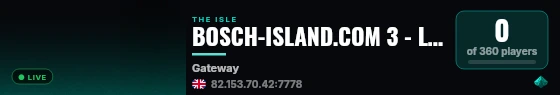 BOSCH-ISLAND.COM 3 - LAWLESS - PVP - VOICECHAT live status badge