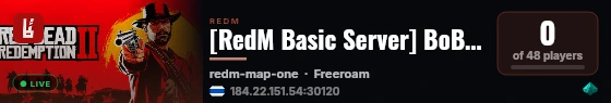 [RedM Basic Server] BoB_TEST live status badge