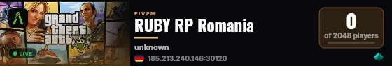 RUBY RP Romania live status badge