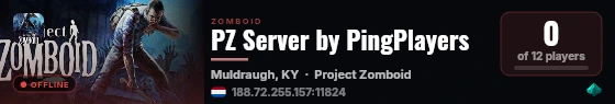 PZ Server by PingPlayers live status badge