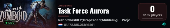 Task Force Aurora live status badge