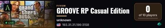 GROOVE RP Casual Edition live status badge