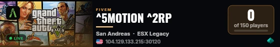 ^5MOTION ^2RP live status badge