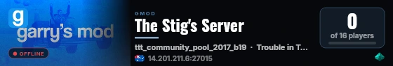 The Stig's Server live status badge
