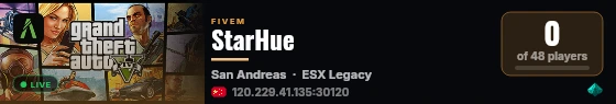 StarHue live status badge