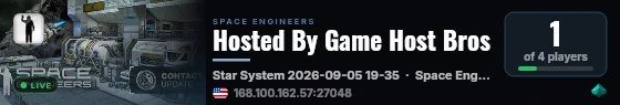 Hosted By Game Host Bros live status badge