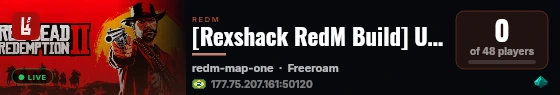 [Rexshack RedM Build] Umbrales Roleplay live status badge