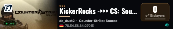 KickerRocks ->>> CS: Source Server live status badge
