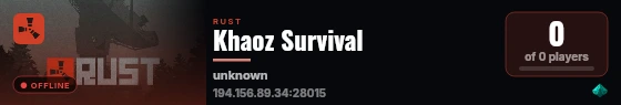 Khaoz Survival live status badge
