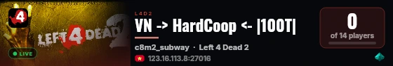 VN -> HardCoop <- |100T| live status badge