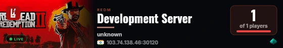 Development Server live status badge