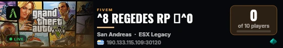 ^8 REGEDES RP 🔥^0 live status badge