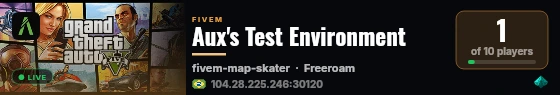 Aux's Test Environment live status badge
