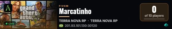 Marcatinho live status badge