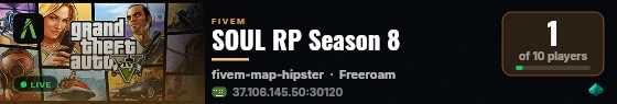 SOUL RP Season 8 live status badge