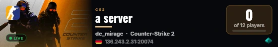 a server live status badge