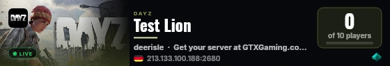 Test Lion live status badge