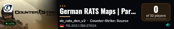German RATS Maps | Parachute | Healthkits | 128 Tick | sponsore live status badge
