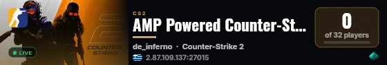 AMP Powered Counter-Strike 2 Server live status badge
