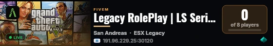 Legacy RolePlay | LS Serious RolePlay live status badge