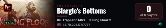 Blargle's Bottoms live status badge