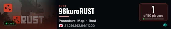 96kuroRUST live status badge