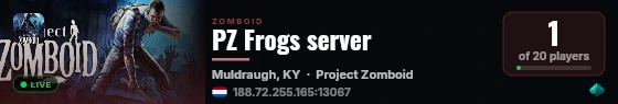 PZ Frogs server live status badge