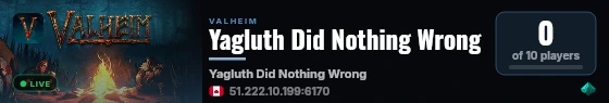 Yagluth Did Nothing Wrong live status badge