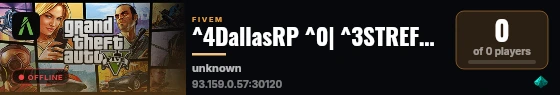 ^4DallasRP ^0| ^3STREFY ^0| ^6ZRZUTY ^0| ^5WL-OFF live status badge