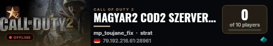 MAGYAR2 COD2 SZERVER - HSF live status badge